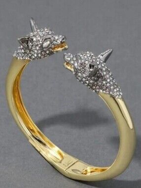 Alexis Bittar Gold and Silver Crystal Panther Cuff Bracelet!  NWOT!!!